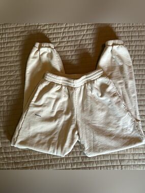 Pangaia Cream Sweatpants with Elastic Waist